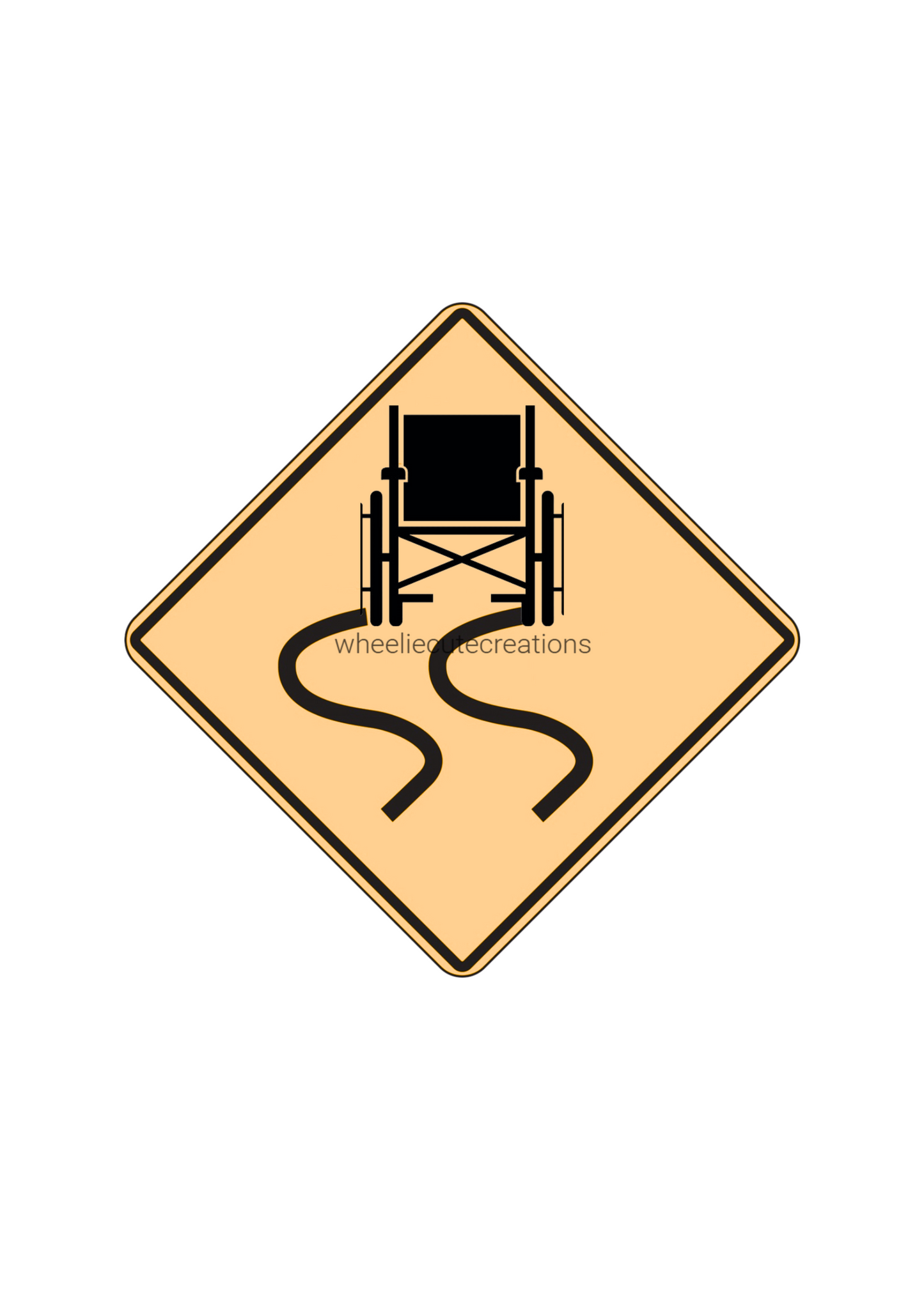 5x7 Print - Wheelchair Road Sign